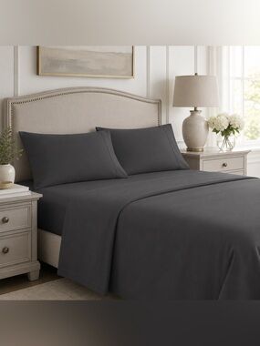 JC Penney Charcoal Sheet Set - Soft Microfiber Bed Sheets